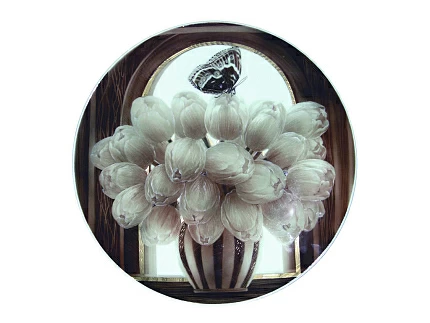 Блюдо декоративное 450 форма Круглая рисунок Тюльпаны арт. 80.52510.00.1