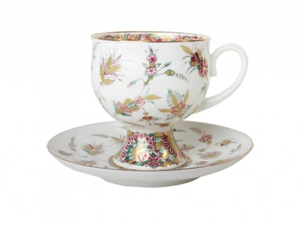 Чашка с блюдцем кофейная 160 мл.,  форма Классическая-2, рисунок Золотые ветви арт. 81.13873.00.1, 