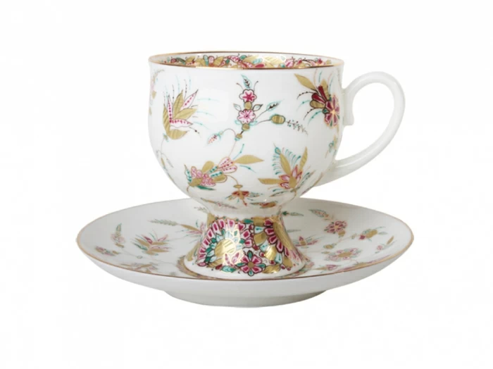 Чашка с блюдцем кофейная 160 мл.,  форма Классическая-2, рисунок Золотые ветви арт. 81.13873.00.1, 