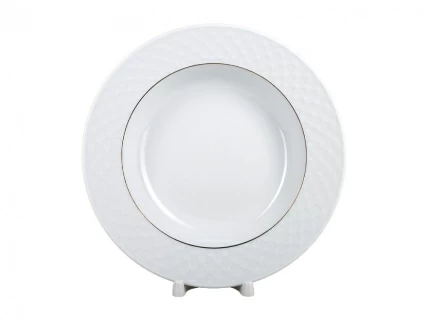 Тарелка глубокая 225 форма Европейская-2 рисунок Сетка Омега (золотая отводка) арт. 80.87676.00.1, 