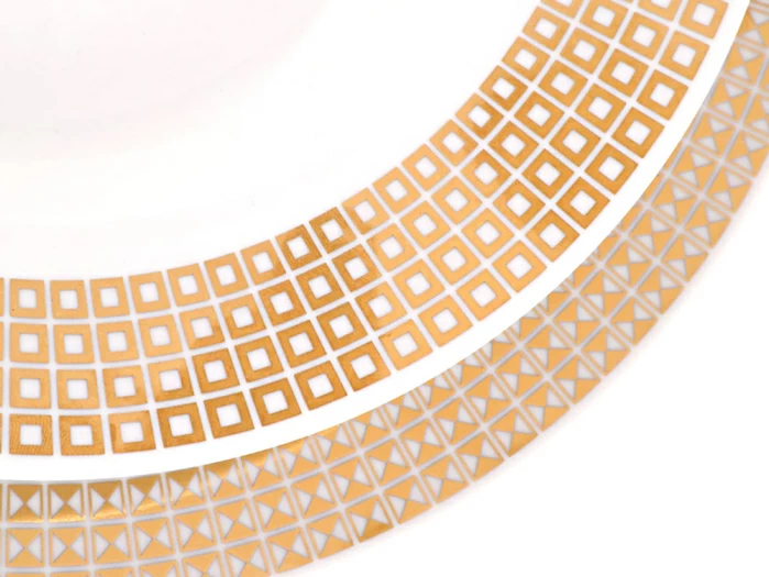 Тарелка 220 мм форма Глубокая, рисунок Зазеркалье. Квадраты, арт. 80.99939.00.1, 