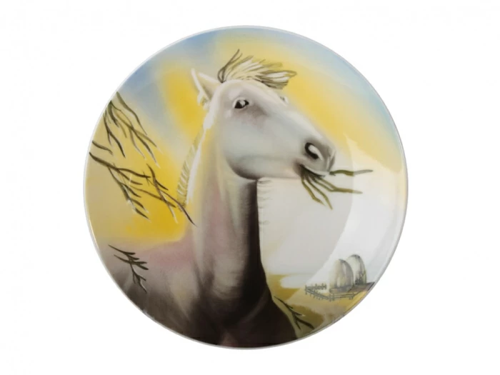 Декоративная тарелка 195 мм форма Эллипс рисунок Лошади.Июль арт. 60.07675.00.5, 