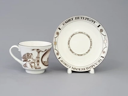 Чашка с блюдцем чайная 220 мл форма Банкетная рисунок Исаакиевский собор арт. 81.14849.00.1, 