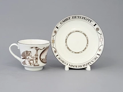 Чашка с блюдцем чайная 220 мл форма Банкетная рисунок Исаакиевский собор арт. 81.14849.00.1