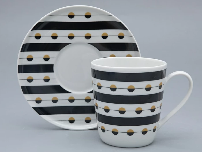 Чашка с блюдцем чайная форма Колокол рисунок Балтийский берег 3, арт. 81.31864.00.1, 