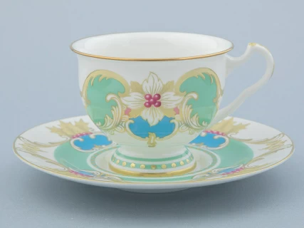 Чашка с блюдцем чайная 240 мл форма Айседора рисунок Аквамарин арт. 81.30907.00.1, 