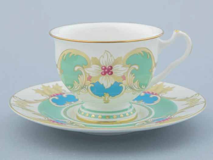 Чашка с блюдцем чайная 240 мл форма Айседора рисунок Аквамарин арт. 81.30907.00.1, 