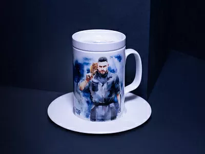 Бокал с блюдцем и крышкой 400мл в подарочной упаковке, форма Топ, рисунок Atomic Heart 1, арт 81.34448.00.1