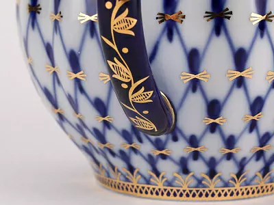 Сервиз чайный форма Тюльпан рисунок Кобальтовая сетка, 6 персон 20 предметов, арт. 81.11141.03.1