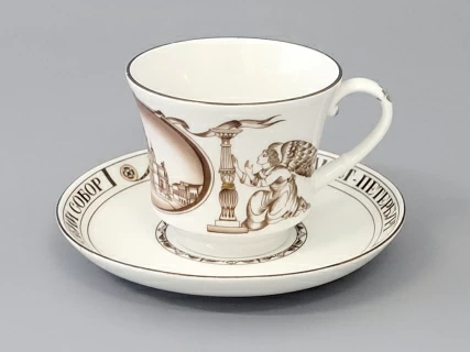 Чашка с блюдцем чайная 220 мл форма Банкетная рисунок Исаакиевский собор арт. 81.14849.00.1, 