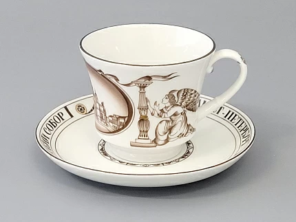 Чашка с блюдцем чайная 220 мл форма Банкетная рисунок Исаакиевский собор арт. 81.14849.00.1