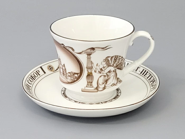 Чашка с блюдцем чайная 220 мл форма Банкетная рисунок Исаакиевский собор арт. 81.14849.00.1, 