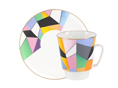 Чашка с блюдцем 165 мл форма Майская рисунок Движение 1, арт. 81.27266.00.1 Чашка с блюдцем 165 мл форма Майская рисунок Движение 1, арт. 81.27266.00.1