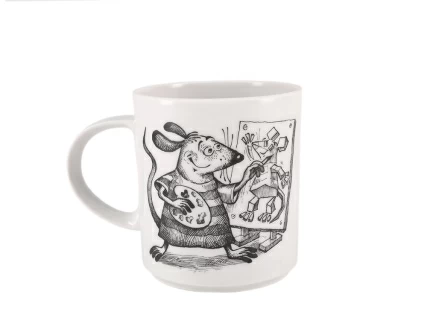Кружка форма стандарт рисунок Мышь художник, арт. 80.97782.00.1, 