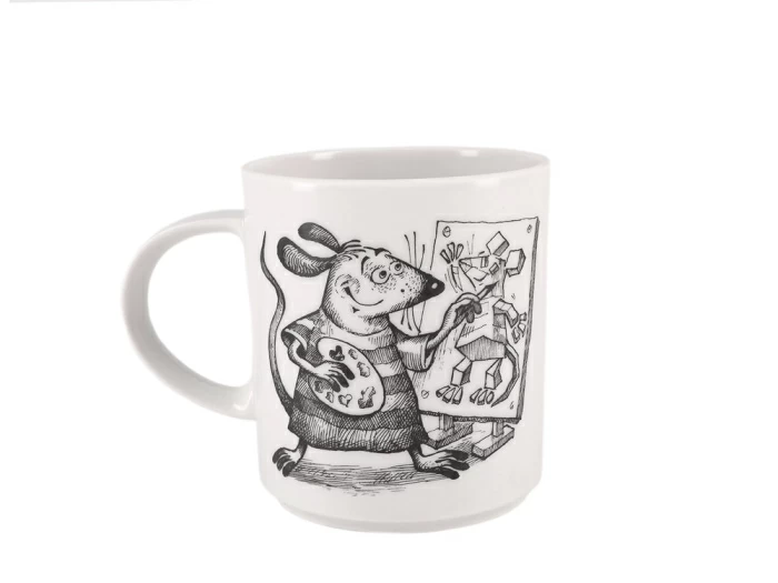 Кружка форма стандарт рисунок Мышь художник, арт. 80.97782.00.1, 