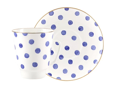 Чашка с блюдцем кофейная 165 мл форма Майская рисунок Polka Dot арт. 81.27797.00.1 Чашка с блюдцем кофейная 165 мл форма Майская рисунок Polka Dot арт. 81.27797.00.1