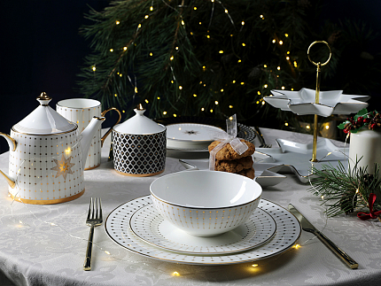 Тарелка плоская 200 мм форма Стандартная 2 рисунок Азур золотой арт. 80.93401.00.1