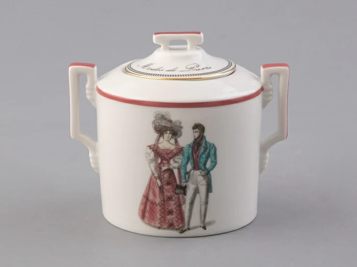 Подарочный набор сахарница форма Гербовая рисунок Modes de Paris (терракот) арт. 81.26408.00.1, 