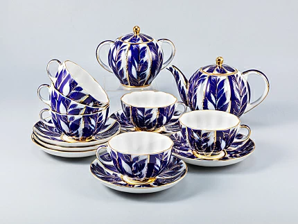 Сервиз чайный Тюльпан Зимний вечер,6 персон 14 предметов, арт. 81.10737.08.1