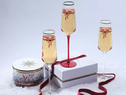 Набор из 2-х бокалов для шампанского 250 мл, в подарочной упаковке, рисунок Календа арт 14.11465.07, 