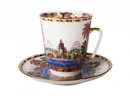 Чашка с блюдцем кофейная 165 мл форма Майская рисунок Голубое озеро арт. 81.13568.00.1, 