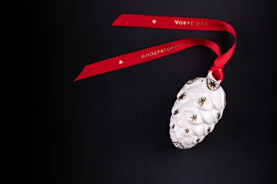 Елочная игрушка Шишка, рисунок Рождество, арт 60.21175.00.1