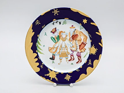 Декоративная тарелка 270 мм в подарочной упаковке форма Европейская-2 рисунок Снегурочка, арт. 81.29602.00.1