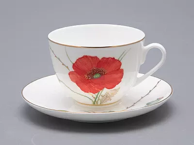 Сервиз чайный форма Весенняя 2 рисунок Маки на 6 персон 14 предметов, арт. 81.34140.00.1