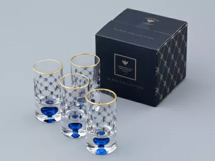 Набор из 4-х стопок для водки Кобальтовая сетка арт. 14.11006.07, 