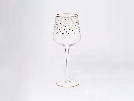 Набор из 2-х бокалов для вина 430 мл в подарочной упаковке, рисунок Азур золотой, арт 14.11447.07