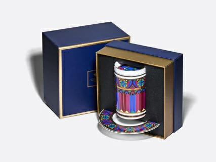 Бокал с блюдцем и крышкой 390 мл в подарочной упаковке, форма Топ, рисунок Готический 7, арт. 81.34168.00.1, 