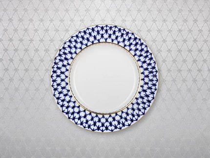 Подарочный набор Скатерть 145х145 Кобальтовая сетка Серебристая арт. 14.01064.02