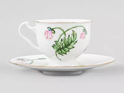 Чашка с блюдцем чайная форма Айседора рисунок Пионовидный 250 мл арт. 81.19344.00.1