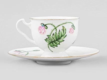 Чашка с блюдцем чайная форма Айседора рисунок Пионовидный 250 мл арт. 81.19344.00.1