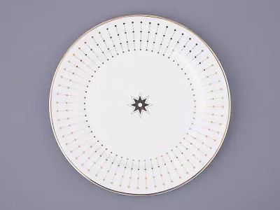 Тарелка плоская 200 мм форма Стандартная 2 рисунок Азур золотой арт. 80.93401.00.1