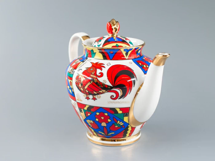 Чайник доливной форма Весенняя рисунок Народные узоры арт. 80.60810.00.1, 