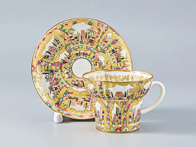 Чашка с блюдцем форма Волна, рисунок Весенние пейзажи, арт 81.17244.00.1 Чашка с блюдцем форма Волна, рисунок Весенние пейзажи, арт 81.17244.00.1