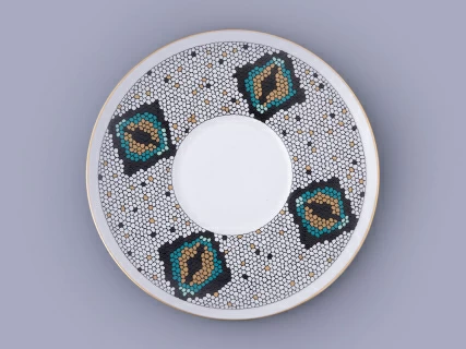 Чашка с блюдцем чайная. форма Колокол. рисунок Боа зеленый, арт. 81.32687.00.1, 