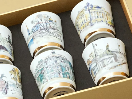 Подарочный набор стопок форма Сувенирная 1, рисунок Виды С-Петербурга арт. 81.31737.00.1 Подарочный набор стопок форма Сувенирная 1, рисунок Виды С-Петербурга арт. 81.31737.00.1