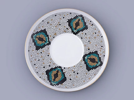 Чашка с блюдцем чайная. форма Колокол. рисунок Боа зеленый, арт. 81.32687.00.1 Чашка с блюдцем чайная. форма Колокол. рисунок Боа зеленый, арт. 81.32687.00.1