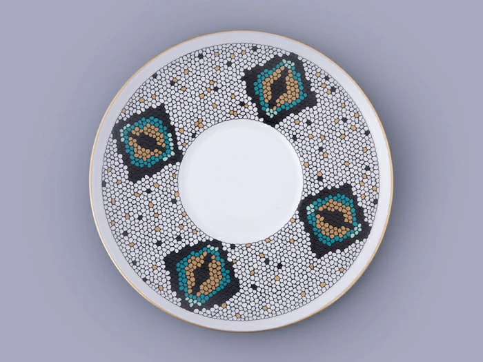 Чашка с блюдцем чайная. форма Колокол. рисунок Боа зеленый, арт. 81.32687.00.1, 