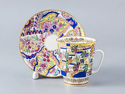 Чашка с блюдцем кофейная 165 мл форма Майская рисунок Яркие узоры арт. 81.15350.00.1