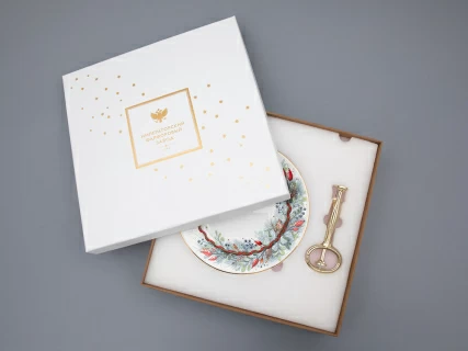 Этажерка 2-х ярусная, в подарочной упаковке, форма Стандартная - 2, рисунок Календа, арт. 81.33223.00.1, 