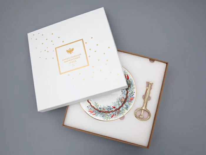 Этажерка 2-х ярусная, в подарочной упаковке, форма Стандартная - 2, рисунок Календа, арт. 81.33223.00.1, 