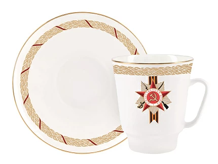 Чашка с блюдцем кофейная 165 мл форма Майская рисунок Память героям. 75 лет Победы арт. 81.28487.00.1 Чашка с блюдцем кофейная 165 мл форма Майская рисунок Память героям. 75 лет Победы арт. 81.28487.00.1