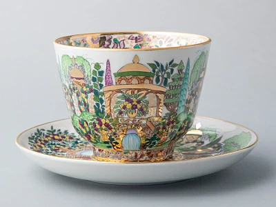 Чашка с блюдцем, форма Подарочная, рисунок Весенний Парк, арт 81.14820.00.1 Чашка с блюдцем, форма Подарочная, рисунок Весенний Парк, арт 81.14820.00.1