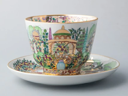 Чашка с блюдцем, форма Подарочная, рисунок Весенний Парк, арт 81.14820.00.1, 