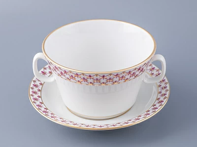 Чашка с блюдцем для бульона Молодежная Сетка-Блюз 2 арт. 81.26642.00.1