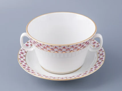 Чашка с блюдцем для бульона Молодежная Сетка-Блюз 2 арт. 81.26642.00.1, 