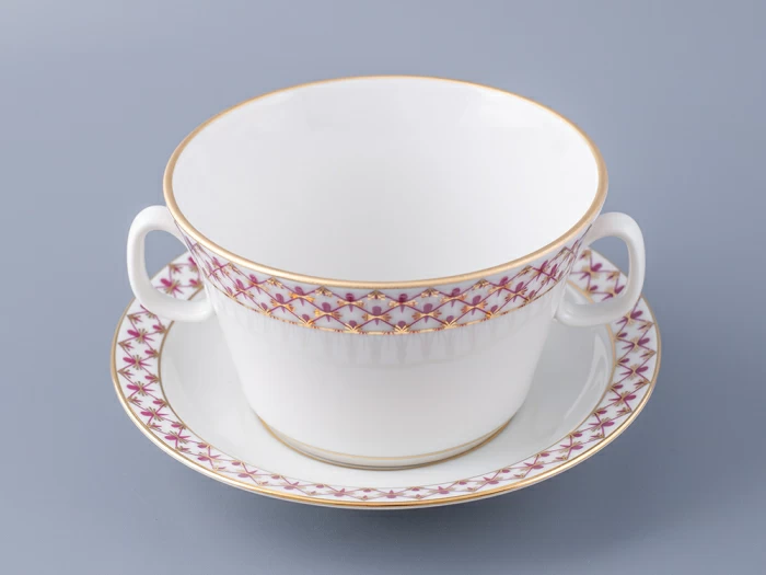 Чашка с блюдцем для бульона Молодежная Сетка-Блюз 2 арт. 81.26642.00.1, 